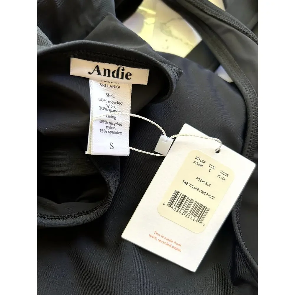 Andie Swim The Tulum One Piece in Black S NWT